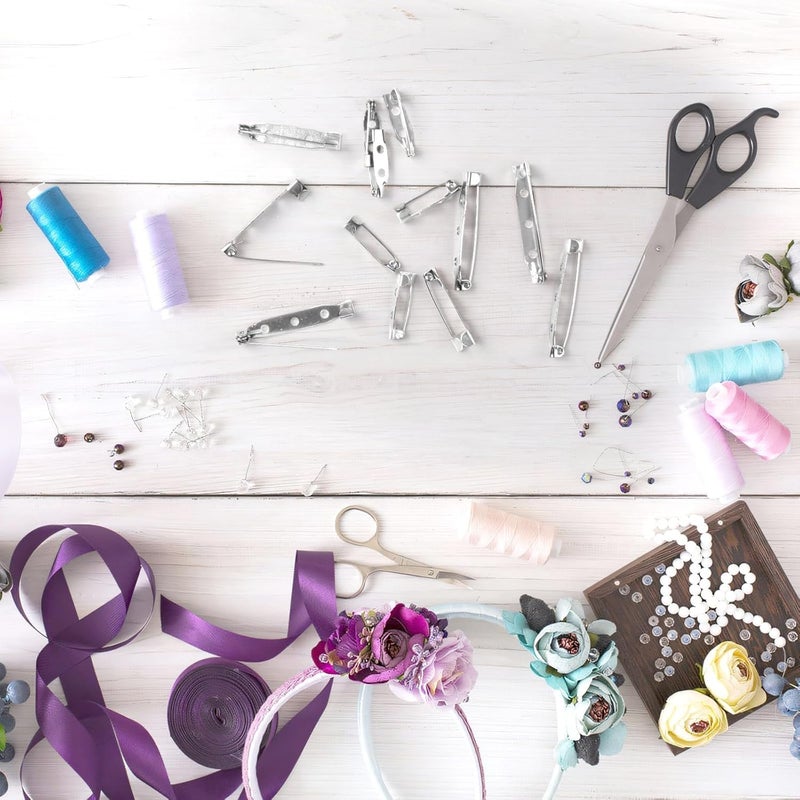 Pretwad 120pcs Brooch Pin Backs Kit - 4 Sizes Silver Bar Pins & Clasp Backings for Jewelry Making, Badges, Crafts, Name Tags and DIY Accessories - Image 5